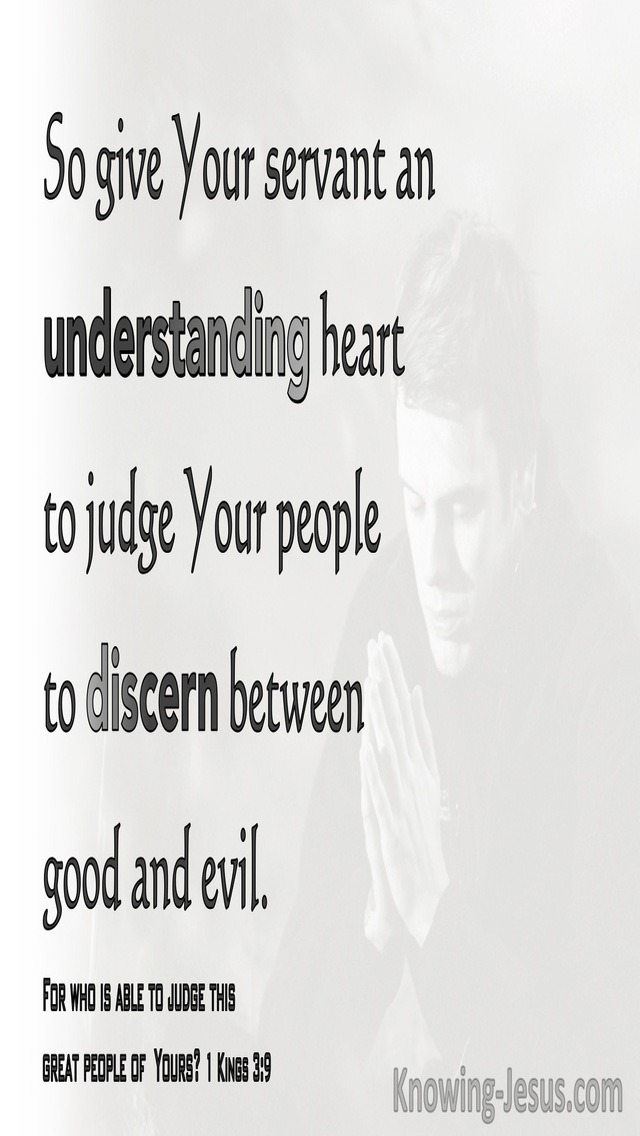 1 Kings 3:9 Give Your Servant An Understanding Heart (gray)